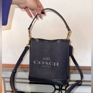 Coach denim/leather bucket bag